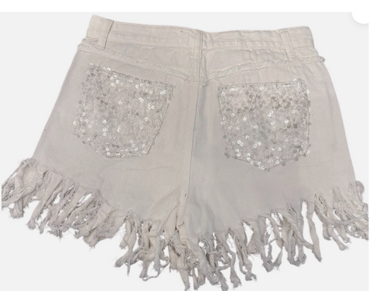 POL Boho Distressed Embellished Jean Shorts Women's Size