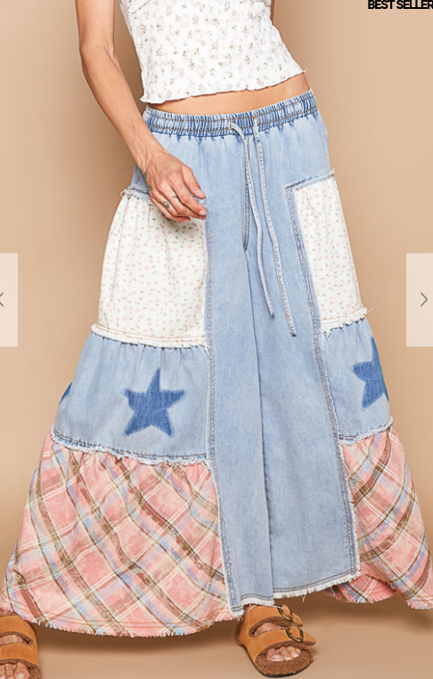 POL Flowy Wide Leg Palazzo Denim Pants Wide Leg Summer Pants