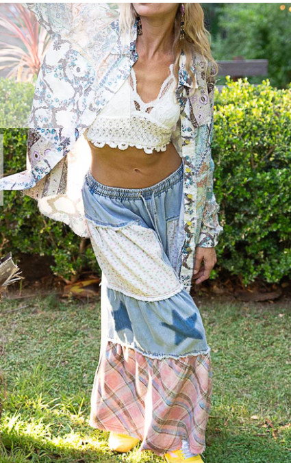 POL Flowy Wide Leg Palazzo Denim Pants Wide Leg Summer Pants